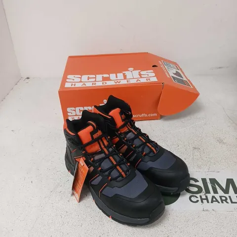 UK 7 SCRUFFS HARDWEAR SAFETY BOOTS – BLACK/ORANGE