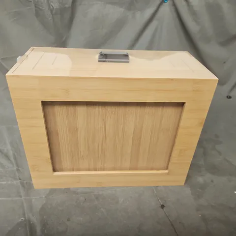 WOODEN CUBE CABINET WITH FRAMED FRONT PANEL