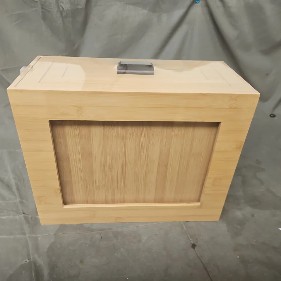 WOODEN CUBE CABINET WITH FRAMED FRONT PANEL