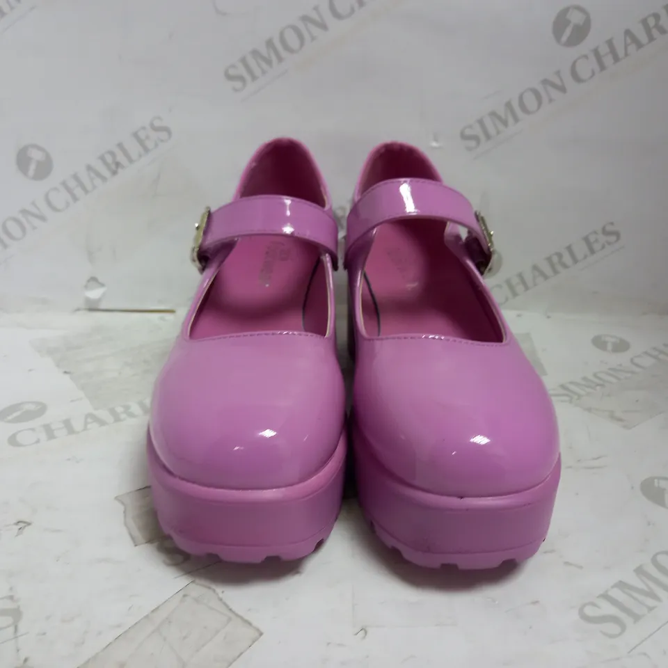 KOI VEGAN PATENT PINK PLATFORM MARY JANES UK SIZE 6
