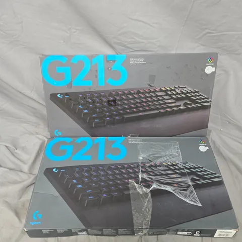 2 X BOXED LOGITECH G213 GAMING KEYBOARDS (NON UK LAYOUT)