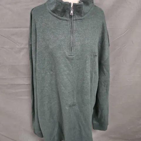 RAGING BULL CLASSIC FRENCH RIP QUARTER ZIP SWEAT IN OLIVE SIZE 4XL