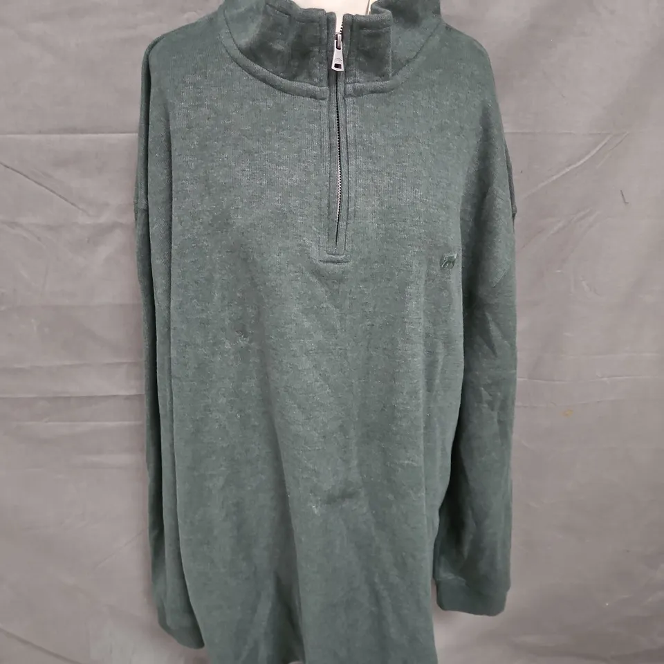 RAGING BULL CLASSIC FRENCH RIP QUARTER ZIP SWEAT IN OLIVE SIZE 4XL