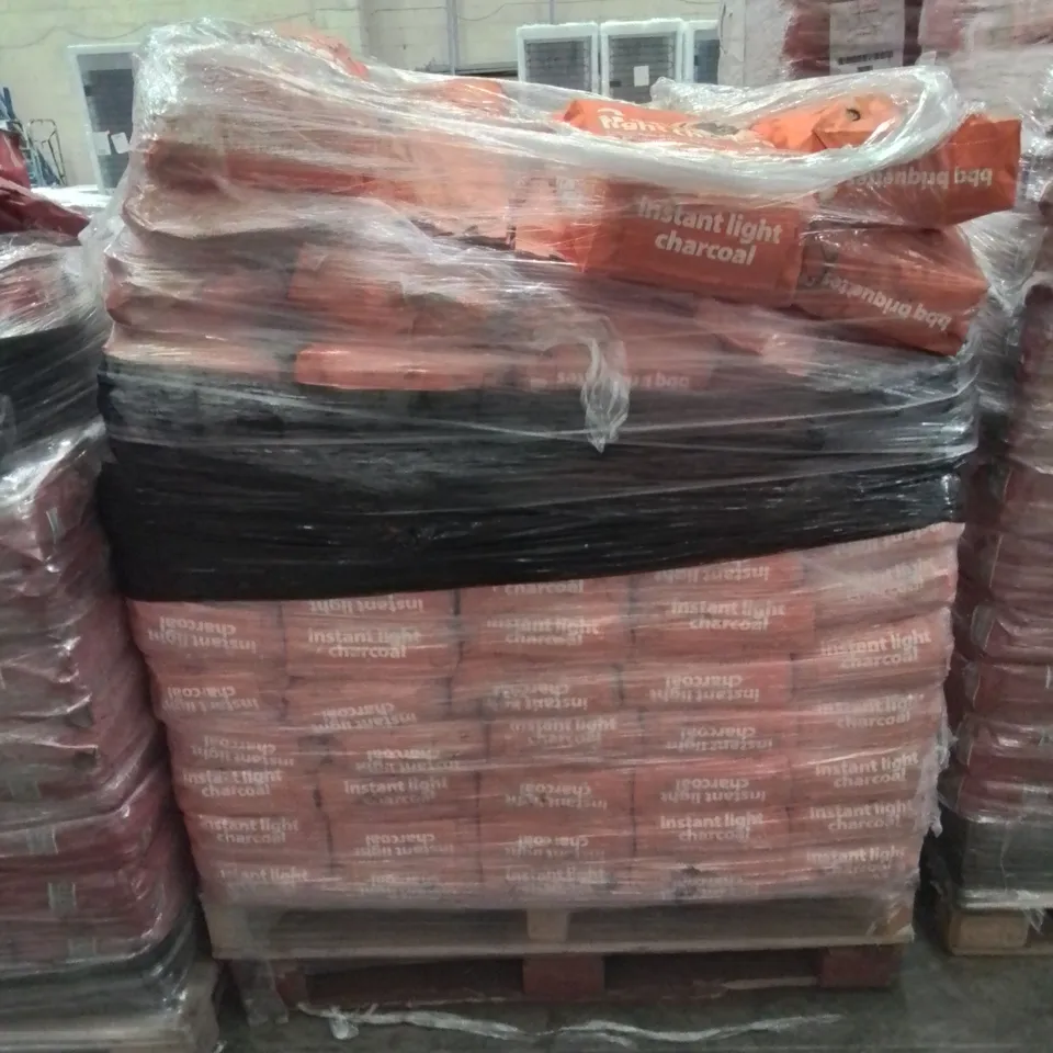 PALLET TO CONTAIN APPROX 110 BAGS OF BBQ TIME 4 PACK INSTANT LIGHT CHARCOAL BAGS 