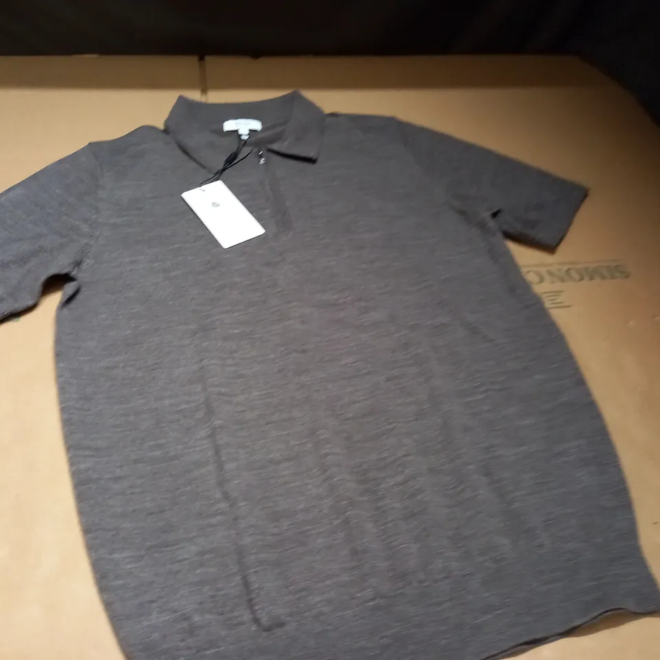 REISS MERINO WOOL T-SHIRT IN GREY - S