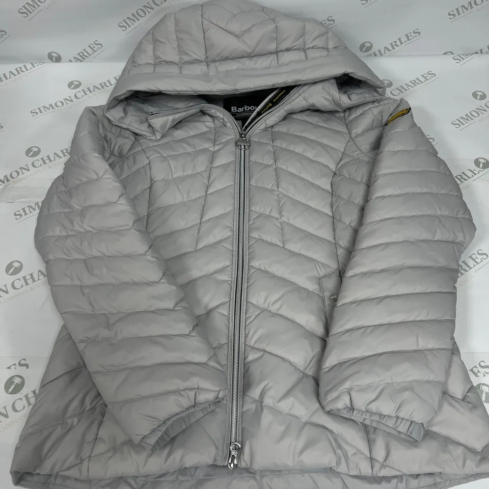 BARBOUR INTERNATIONAL PADDED JACKET IN GREY SIZE 14 