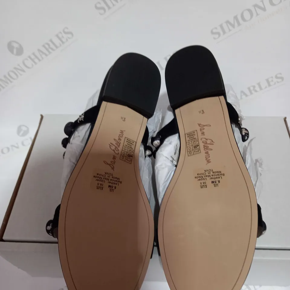 SAM EDELMAN TOVA SUEDE SANDAL BLACK - SIZE 5.5