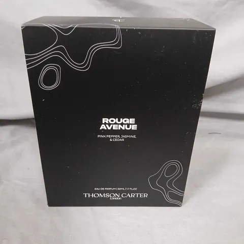 BOXED THOMPSON CARTER LONDON ROUGE AVENUE PINK PEPPER, JASMINE AND CEDAR EAU DE PARFUM 50ML