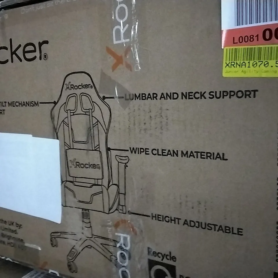 BOXED JUNIOR AGILITY GAMING CHAIR GREEN/BLACK