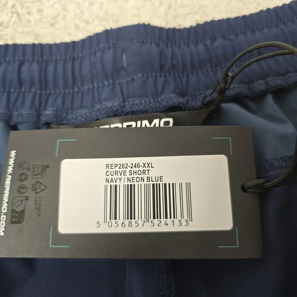 REPRIMO CURVE SHORT – NAVY/NEON BLUE, (US 2XL)