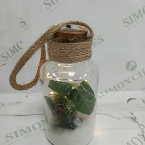 SARAH DAVIES SET OF 2 PRE LIT FOLIAGE GLASS JARS