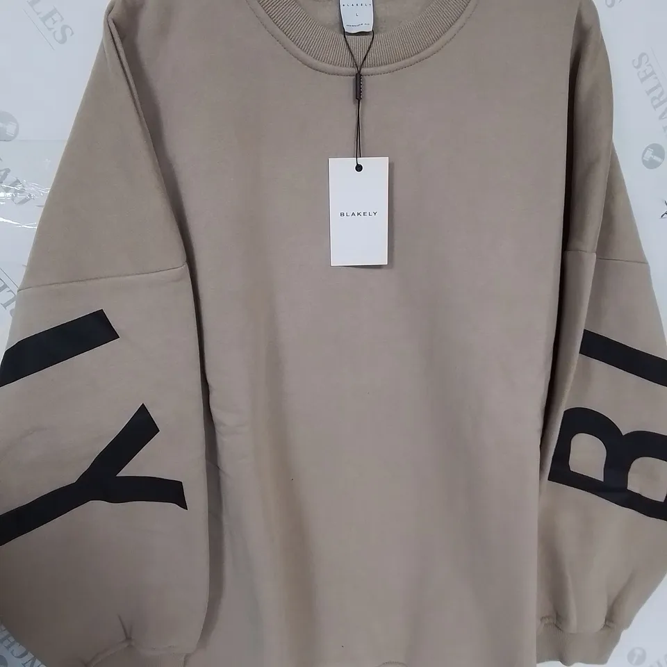 BLAKEY OVERSIZED FIT TAUPE JUMPER - L