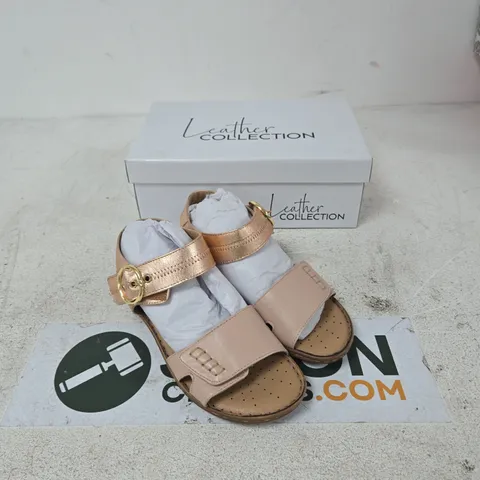 NATASHA LEATHER COLLECTION SANDALS – SIZE 5 – PINK