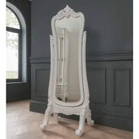 BRAND NEW BOXED HOMESDIRECT365 ANTIQUE FRENCH STYLE CHEVAL MIRROR - WHITE 