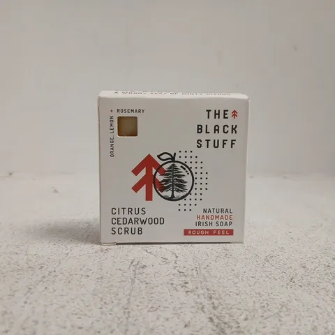 The Black Stuff Citrus Cedarwood Scrub Soap – Boxed