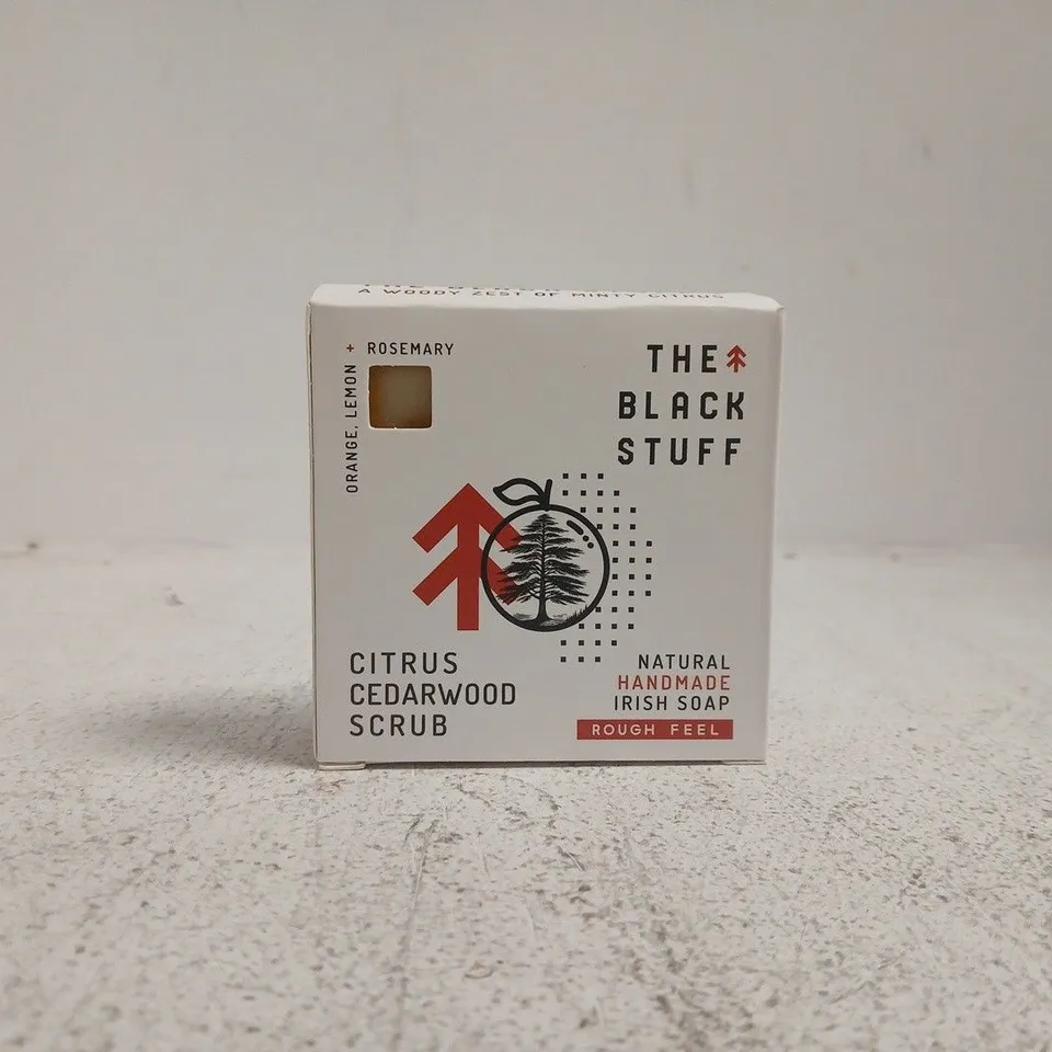 The Black Stuff Citrus Cedarwood Scrub Soap – Boxed