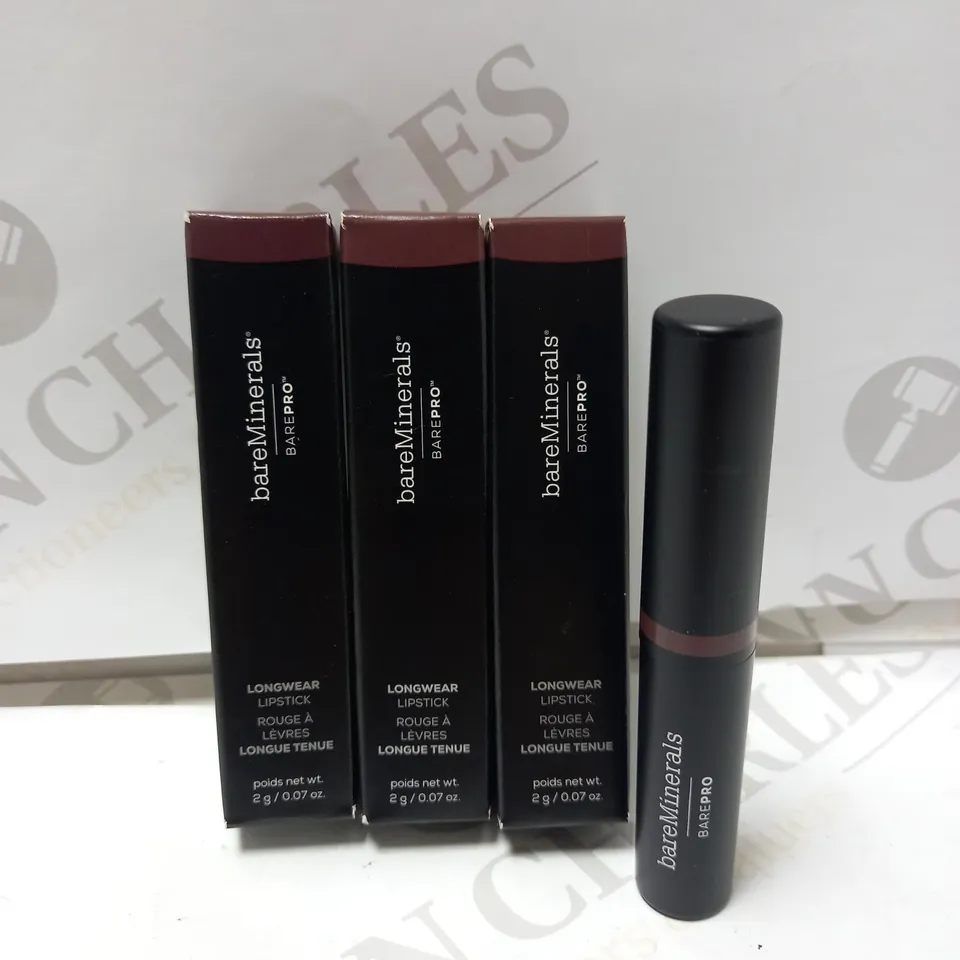 LOT OF 3 BAREMINERALS BAREPRO LONGWEAR LIPSTICK - RAISIN
