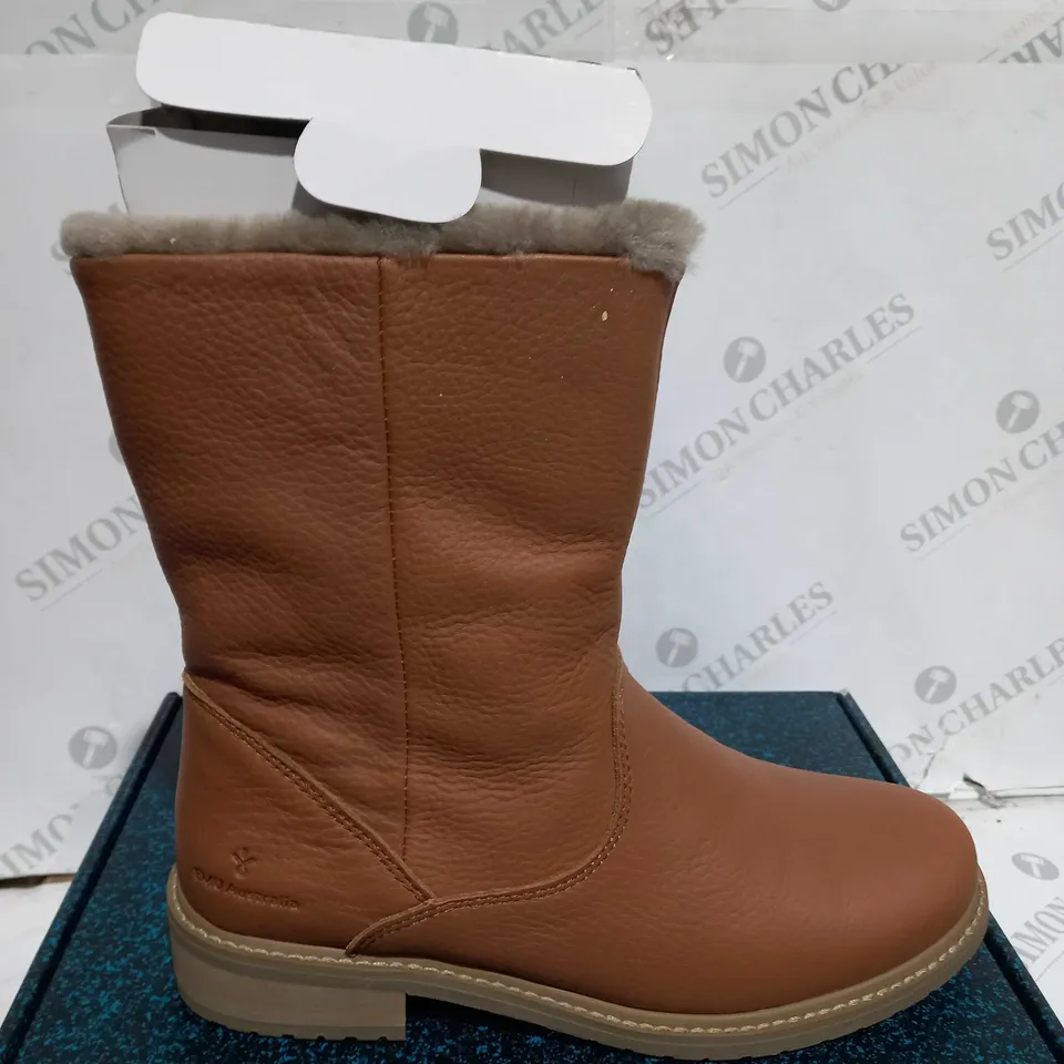 3 EMU AUSTRALIA SHOE BOXES CONTAINING KERIE LEATHER BOOTS - UK SIZE 8, CLAY
