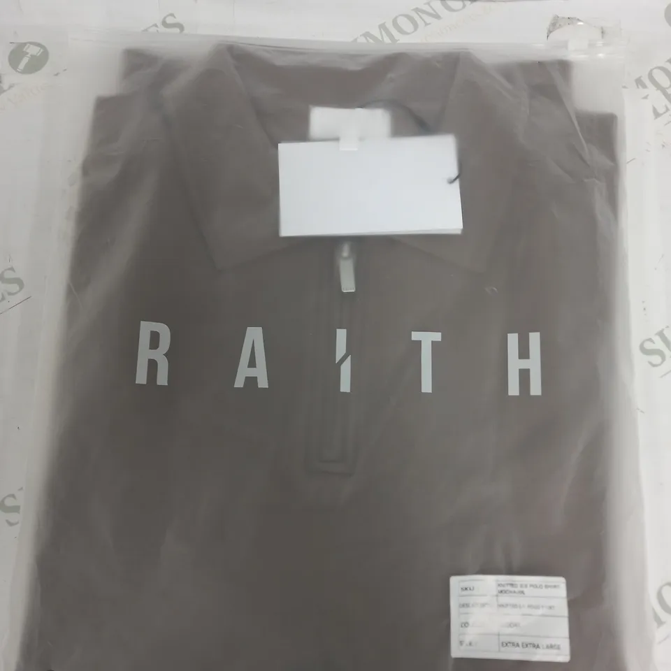 RAITH KNITTED S/S POLO SHIRT IN MOCHA - XXL
