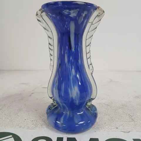 COBALT BLUE VASE CLEAR HANDLE