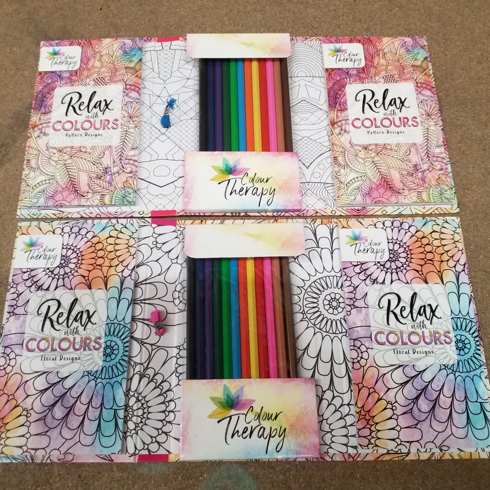 BOX CONTAINING 15 ASSORTED COLOUR THERAPY RELAX WITH COLOURS TRAVEL SETS