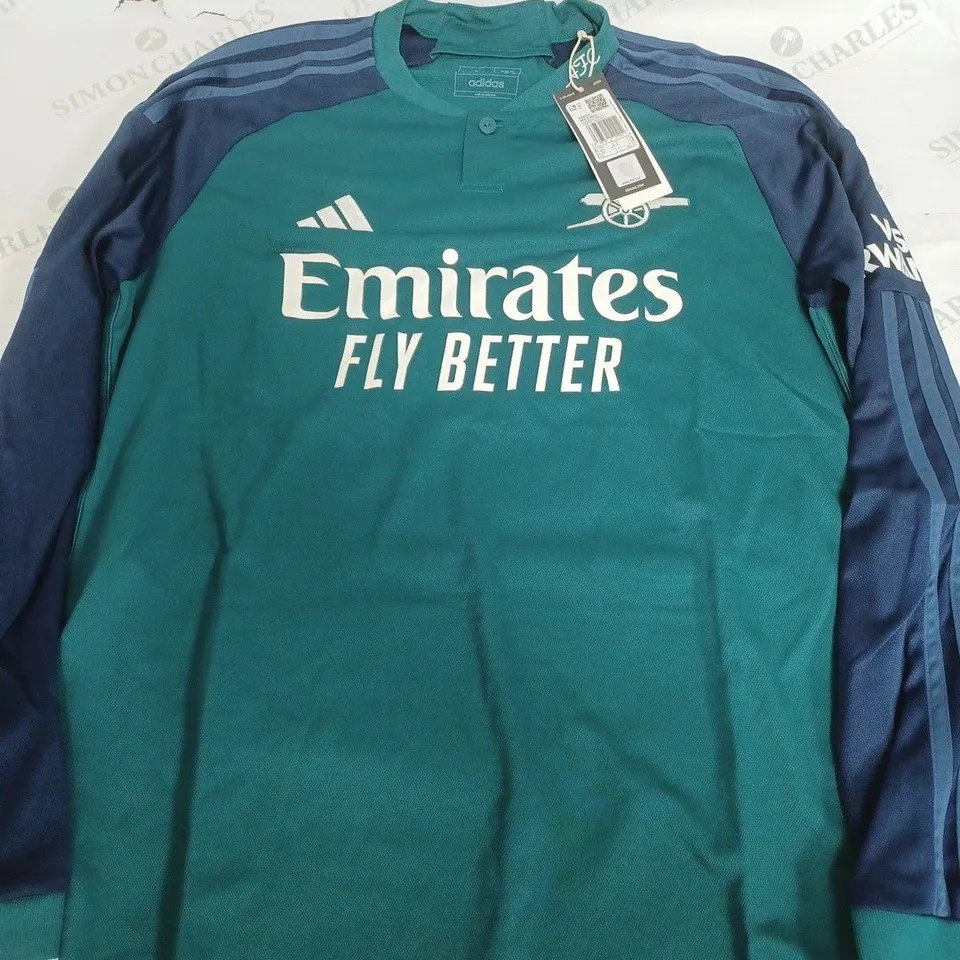 ADIDAS ARESENAL FOOTBALL CLUB BUTTON UP SHIRT - LARGE