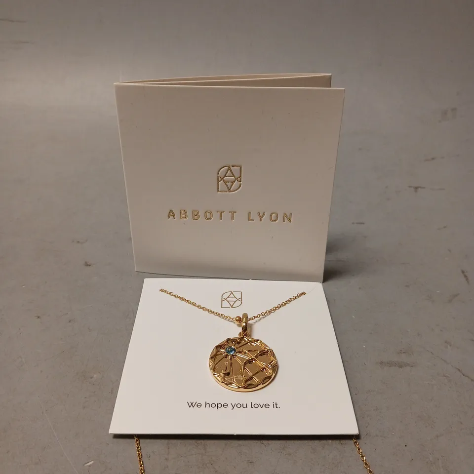 BOXED ABBOTTLYON ARCHER GOLDEN NECKLACE 