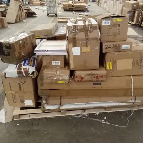 PALLET OF ASSORTED INCOMPLETE FURNITURE PARTS AND PIECES