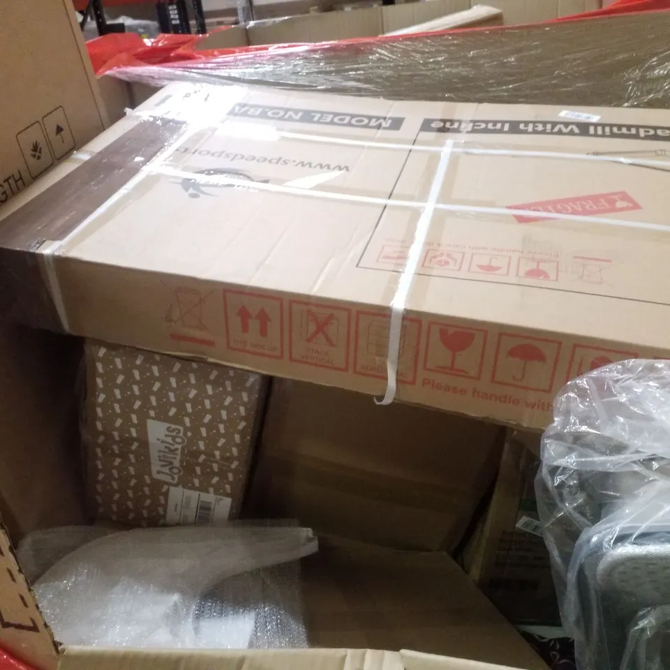 PALLET CONTAINING ASSORTED PRODUCTS INCLUDING ORTHOPEDIC DOG BED, TRUNKI BACKPACK/CAR, CAT LITTER BOX, FULL-MOTION TV WALL MOUNT & 12-IN-1 PAPER CUTTER