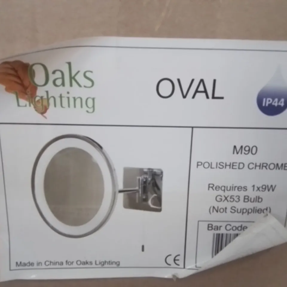 OAKS LIGHTING OVAL POLISHED CHROME LIGHT MIRROR