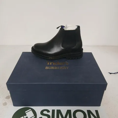 BURBERRY X TRICKER'S BLACK LEATHER CHELSEA BOOTS – ANKLE BOOTS, BOXED SIZE 2