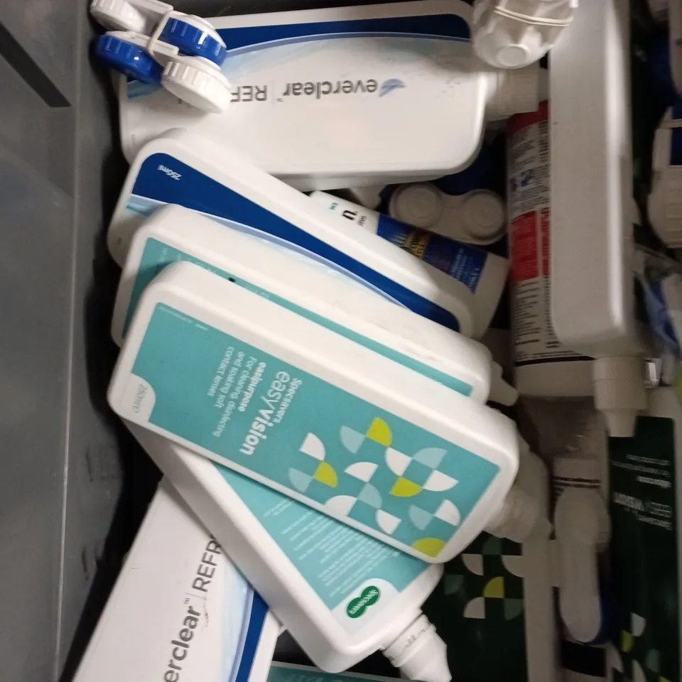 APPROXIMATELY 20 ASSORTED CONTACT LENS SOLUTIONS