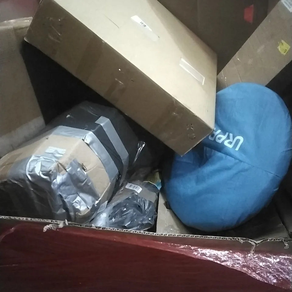 PALLET OF ASSORTED HOUSEHOLD GOODS AND PRODUCTS TO INCLUDE; POP UP TENT, BOXED FURNITURE ETC