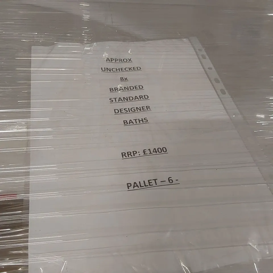 PALLET CONTAINING APPROXIMATELY 8x BRANDED BATHS