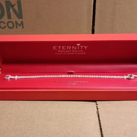 ETERNITY CUBIC ZIRCONIA BRACELET – SILVER TONE (BOXED)