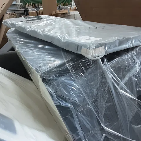 WRAPPED UNIVERSAL LINEN DIVAN BASE WITH HEADBOARD IN KINGSIZE - GREY (3 PARTS )