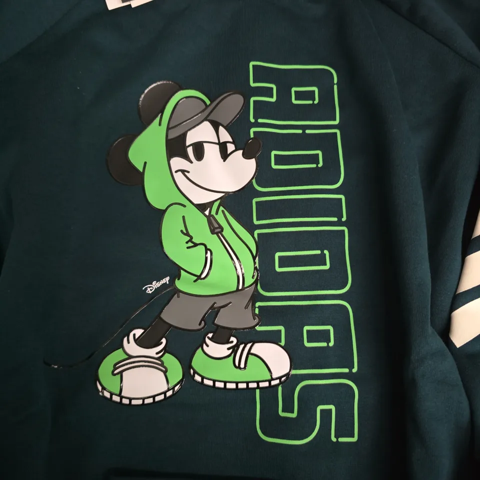 ADIDAS X DISNEY KIDS' TRACKSUIT JUMPER & JOGGERS – MICKEY MOUSE, TEAL, UK 7-8Y