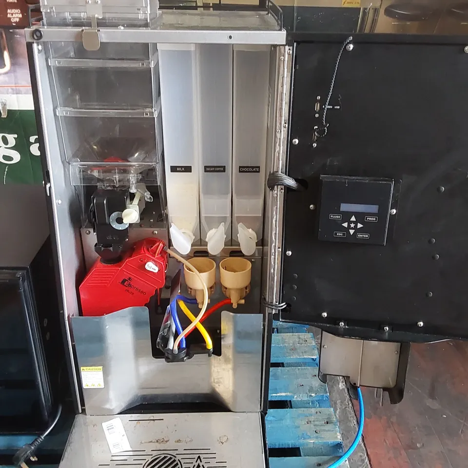 COFFETEK VITRO X4 ESPRESSO BEAN TO CUP COMMERCIAL COFFEE MACHINE AND VITRIFRIGO FG14 CB MILK CHILLER