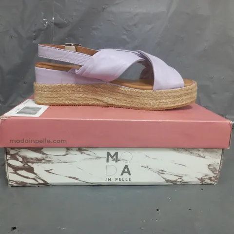 MODA IN PELLE PAIGHTON LEATHER WEDGE SANDALS LILAC SIZE 7