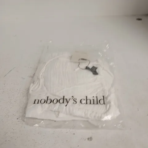 NOBODYS CHILD WOMEN'S WHITE DOUBLE GAUZE SCOOP NECK TOP - SIZE S