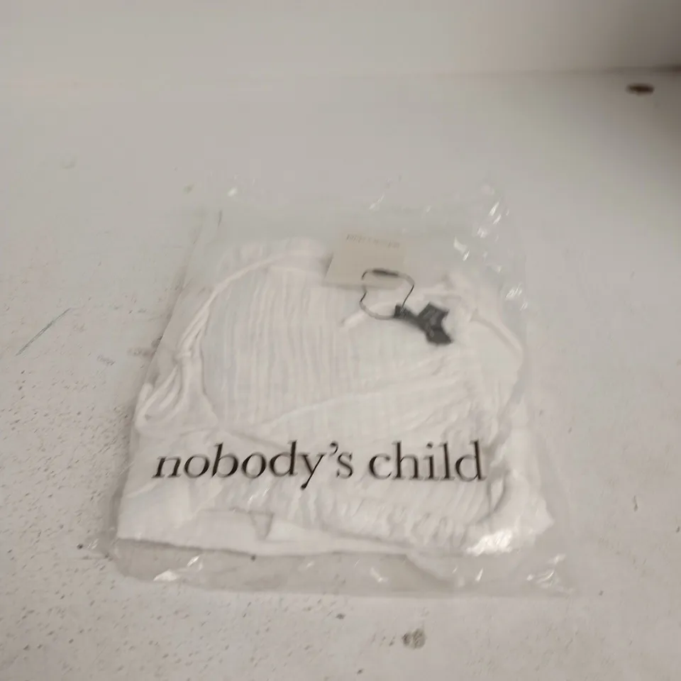 NOBODYS CHILD WOMEN'S WHITE DOUBLE GAUZE SCOOP NECK TOP - SIZE S