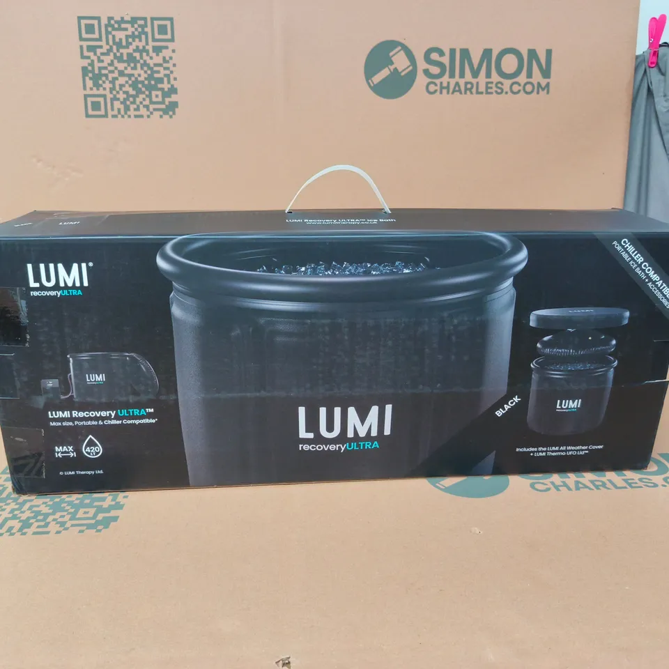 LUMI RECOVERY ULTRA ICE BATH BLACK 420LT BOXED