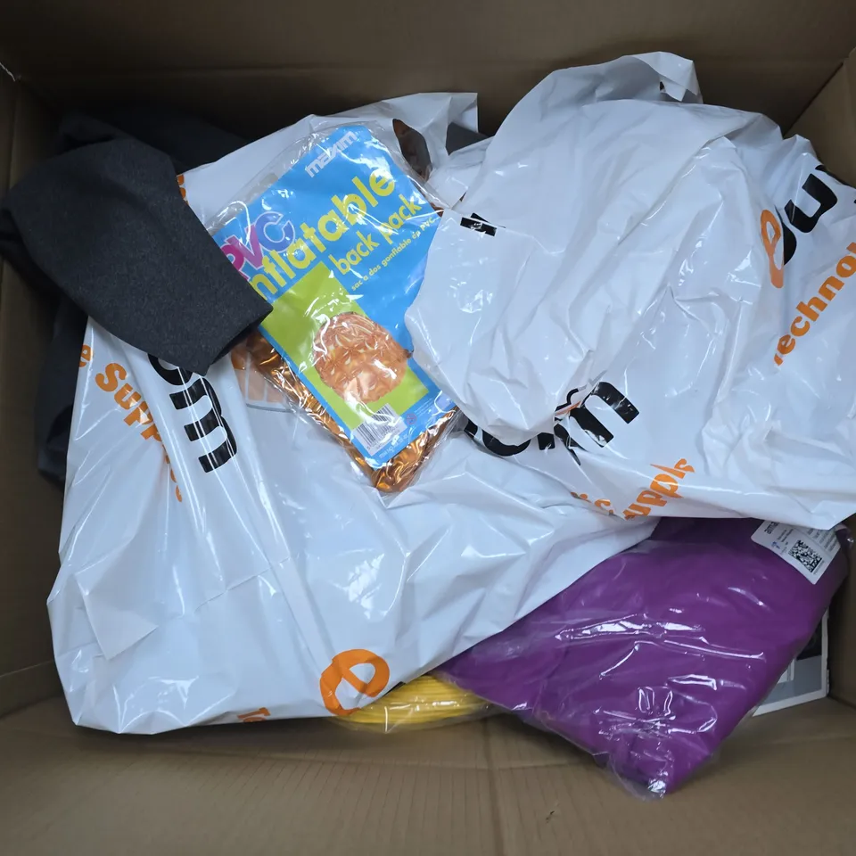 APPROXIMATELY 15 ASSORTED ITEMS TO INCLUDE PAMPERS PANTS, PVC INFLATABLE BACKPACK, PHONE CASE, ETC
