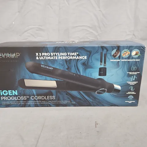 BOXED REVAMP IGEN PROGLOSS CORDLESS CERAMIC STRAIGHTENER 