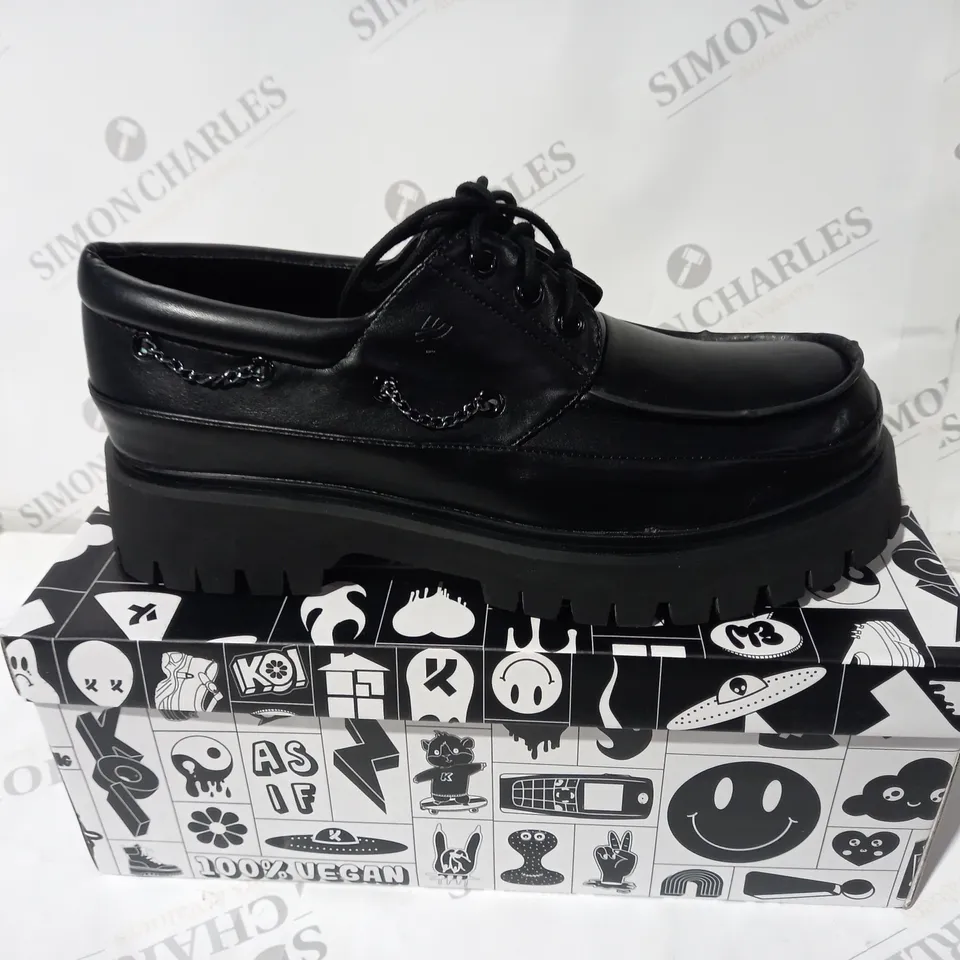 BRAND NEW BOXED PAIR OF KOI VEGAN THE OMEN TRIBAL MEN'S SPIKED LOAFERS  SIZE 12