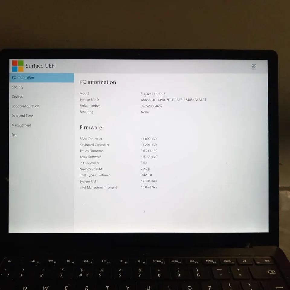 MICROSOFT SURFACE LAPTOP 3 13 INCH I5-1035G7 1.20GHZ