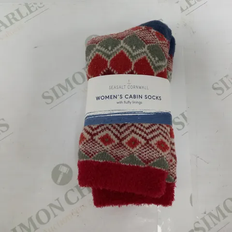 SEASALT CORNWALL WOMENS CABIN SOCKS WITH FLUFFY LININGS (UK 4-7)
