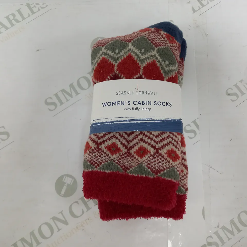 SEASALT CORNWALL WOMENS CABIN SOCKS WITH FLUFFY LININGS (UK 4-7)
