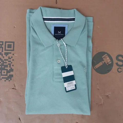 CREW CLOTHING COMPANY CLASSIC PIQUE POLO TOP IN GREEN SIZE XL