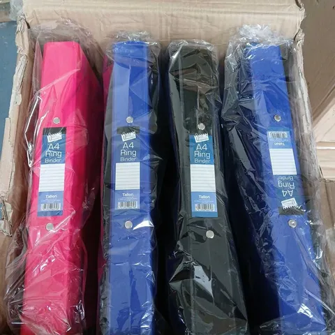 APPROXIMATELY 40 A4 RING BINDERS ASSORTED COLOURS